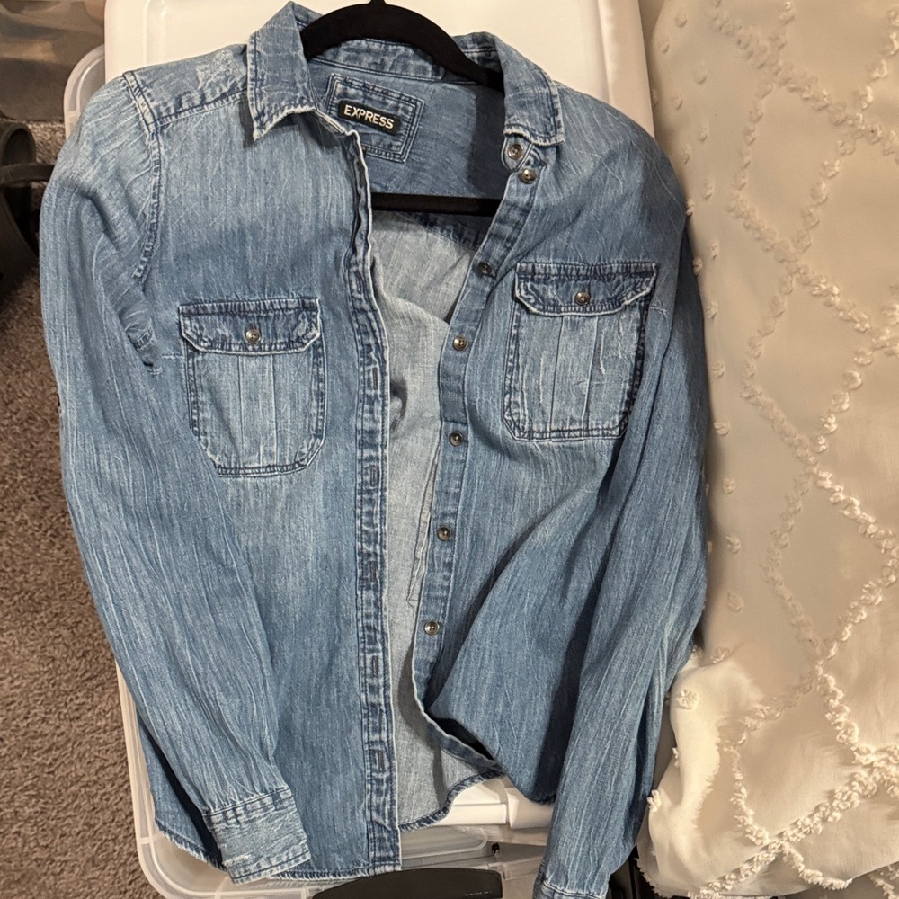 Express Classic Blue Denim Top